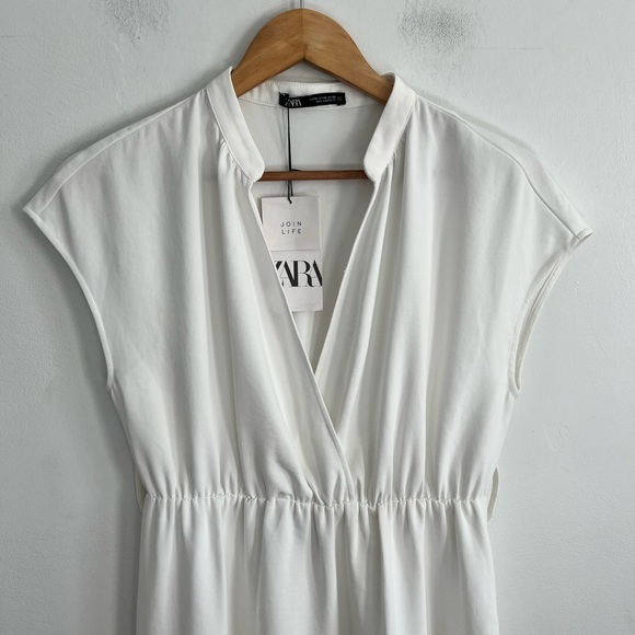 Zara V- Neck Boho Beachy Midi Dress - Picture 5 of 9